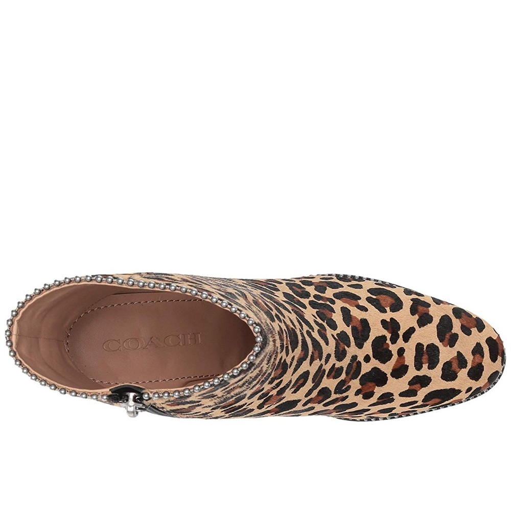 🔥NWOB🔥Coach Women’s Drea mohair leopard Print Beaded Ankle Boots Sz. 7 - Picture 4 of 15